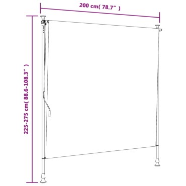 vidaXL Στόρι Ρόλερ Εξ. Χώρου Κίτρινο/Λευκό 200x270 εκ. Ύφασμα/Ατσάλι