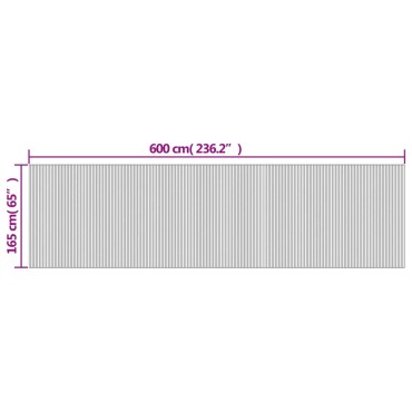 vidaXL Διαχωριστικό Δωματίου Γκρι 165x600cm από Μπαμπού 1 τεμ.