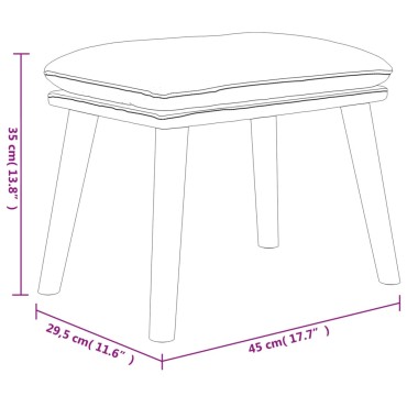 vidaXL Υποπόδιο Ροζ 45x29,5x35cm Βελούδινο 1 τεμ.