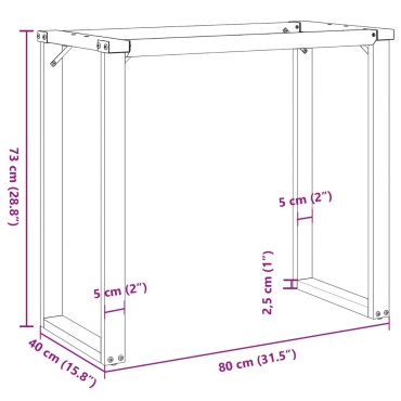 vidaXL Πόδια Τραπεζαρίας σε Σχήμα «Ο» 80x40x73cm Χυτοσίδηρος 1 τεμ.