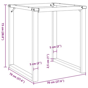 vidaXL Πόδια Τραπεζαρίας σε Σχήμα «Ο» 70x70x73cm Χυτοσίδηρος 1 τεμ.