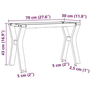 vidaXL Πόδια Τραπεζιού Σαλονιού σε Σχήμα «Y» 70x30x43cm Χυτοσίδηρος 1 τεμ.