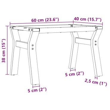 vidaXL Πόδια Τραπεζιού Σαλονιού σε Σχήμα «Y» 60x40x38cm Χυτοσίδηρος 1 τεμ.