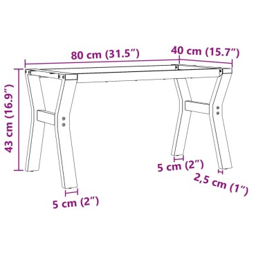 vidaXL Πόδια Τραπεζιού Σαλονιού σε Σχήμα «Y» 80x40x43cm Χυτοσίδηρος 1 τεμ.