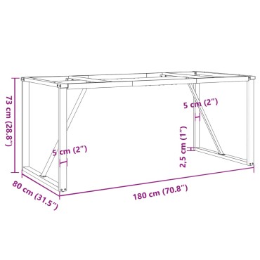 vidaXL Πόδια Τραπεζαρίας σε Σχήμα «Ο» 180x80x73cm Χυτοσίδηρος 1 τεμ.