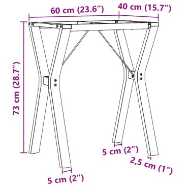 vidaXL Πόδια Τραπεζαρίας σε Σχήμα «Y» 60x40x73cm Χυτοσίδηρος 1 τεμ.