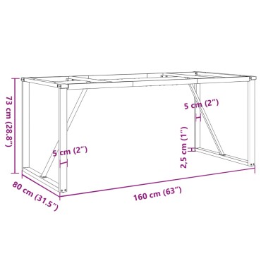 vidaXL Πόδια Τραπεζαρίας σε Σχήμα «Ο» 160x80x73cm Χυτοσίδηρος 1 τεμ.