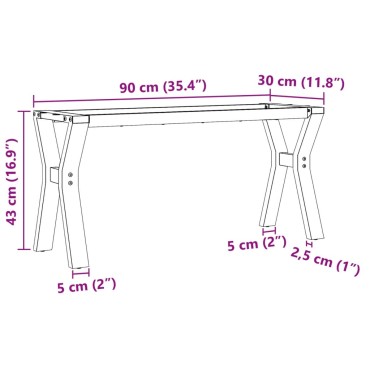 vidaXL Πόδια Τραπεζιού Σαλονιού σε Σχήμα «Y» 90x30x43cm Χυτοσίδηρος 1 τεμ.