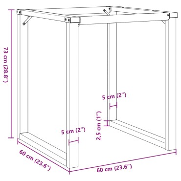 vidaXL Πόδια Τραπεζαρίας σε Σχήμα «Ο» 60x60x73cm Χυτοσίδηρος 1 τεμ.