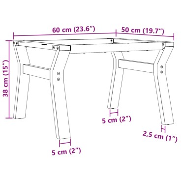 vidaXL Πόδια Τραπεζιού Σαλονιού σε Σχήμα «Y» 60x50x38cm Χυτοσίδηρος 1 τεμ.