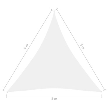vidaXL Πανί Σκίασης Τρίγωνο Λευκό 5 x 5 x 5 μ. από Ύφασμα Oxford