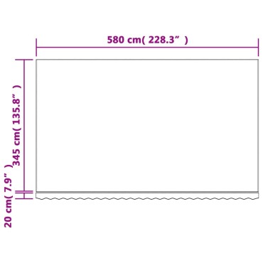 vidaXL Τεντόπανο Ανταλλακτικό Ριγέ Πολύχρωμο 6 x 3,5 μ.