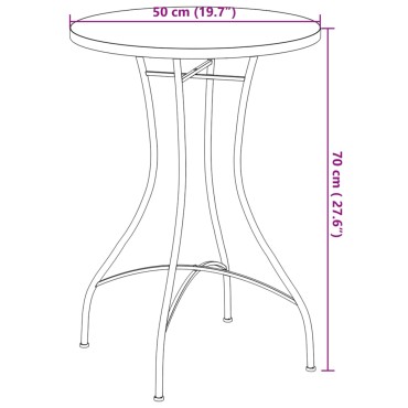 vidaXL Τραπέζι Bistro «Μωσαϊκό» Τερακότα 50x70cm Κεραμικό 1 τεμ.