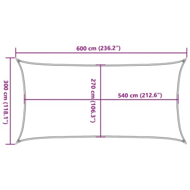 vidaXL Πανί Σκίασης Μαύρο 3 x 6 μ. από HDPE 160 γρ./μ²