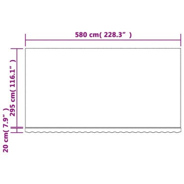 vidaXL Τεντόπανο Ανταλλακτικό Ριγέ Πολύχρωμο 6 x 3 μ.