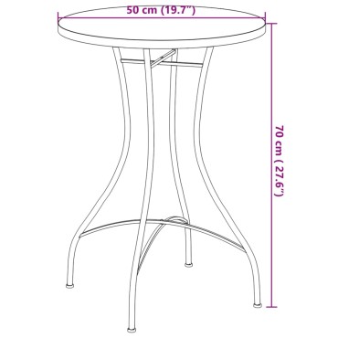 vidaXL Τραπέζι Bistro «Μωσαϊκό» Τερακότα/Λευκό 50x70cm Κεραμικό 1 τεμ.