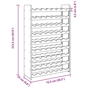 vidaXL Ραφιέρα Κρασιών 72,5x25x111,5cm από Μασίφ Ξύλο Πεύκου 1 τεμ.