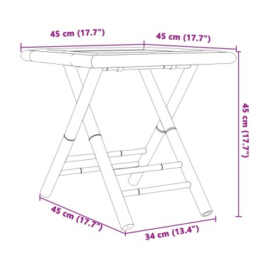 vidaXL Τραπέζι Κήπου Πτυσσόμενο 45x45x45cm από Μπαμπού 1 τεμ.