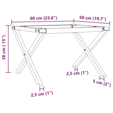 vidaXL Πόδια Τραπεζιού Σαλονιού σε Σχήμα «Χ» 60x50x38cm Χυτοσίδηρος 1 τεμ.