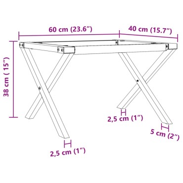 vidaXL Πόδια Τραπεζιού Σαλονιού σε Σχήμα «Χ» 60x40x38cm Χυτοσίδηρος 1 τεμ.