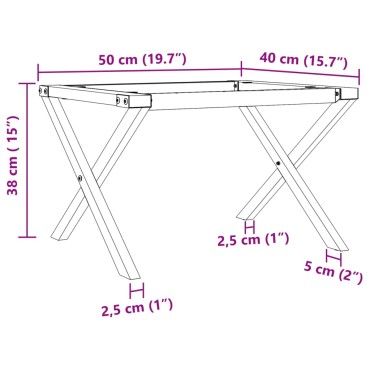 vidaXL Πόδια Τραπεζιού Σαλονιού σε Σχήμα «X» 50x40x38cm Χυτοσίδηρος 1 τεμ.