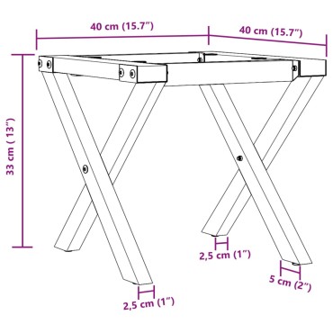 vidaXL Πόδια Τραπεζιού Σαλονιού σε Σχήμα «X» 40x40x33cm Χυτοσίδηρος 1 τεμ.