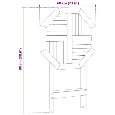 vidaXL Τραπέζι Κήπου Πτυσσόμενο 60x75cm Μασίφ Ξύλο Ακακίας 1 τεμ.