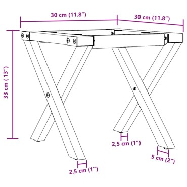 vidaXL Πόδια Τραπεζιού Σαλονιού σε Σχήμα «X» 30x30x33cm Χυτοσίδηρος 1 τεμ.