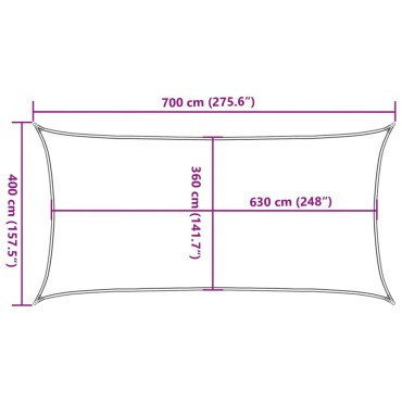 vidaXL Πανί Σκίασης Λευκό 4 x 7 μ. από HDPE 160 γρ/μ²