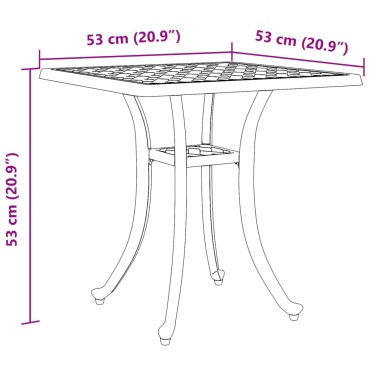 vidaXL Τραπέζι Κήπου Μπρονζέ 53x53x53cm από Χυτό Αλουμίνιο 1 τεμ.