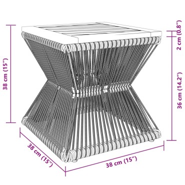 vidaXL Τραπεζάκι Σαλονιού 38x38x38cm Μασίφ Ακακία/Σιδερένια Βάση 1 τεμ.