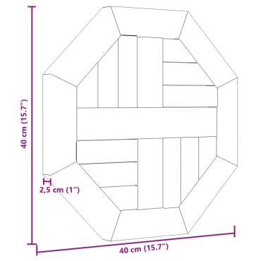 vidaXL Επιφάνεια Τραπεζιού Οκτάγωνη 40x40x2,5cm Μασίφ Ξύλο Teak 1 τεμ.