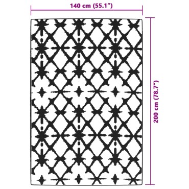 vidaXL Χαλί Εξωτερικού Χώρου Μπλε/Λευκό 140x200 εκ. Πολυπροπυλένιο