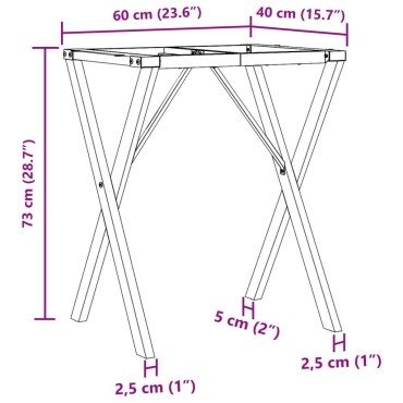 vidaXL Πόδια Τραπεζαρίας σε Σχήμα «Χ» 60x40x73cm Χυτοσίδηρος 1 τεμ.