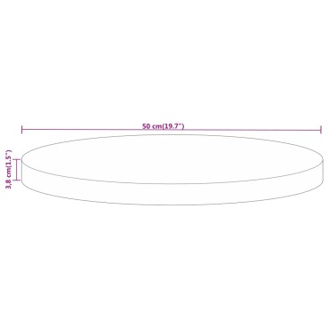 vidaXL Επιφάνεια Τραπεζιού Στρογγυλή 50x3,8 Μασίφ Ακατ. Ξύλο Μάνγκο 50x3,8cm 1 τεμ.