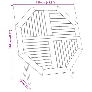 vidaXL Τραπέζι Κήπου Πτυσσόμενο 110x75cm Μασίφ Ξύλο Ακακίας 1 τεμ.