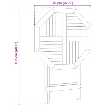 vidaXL Τραπέζι Κήπου Πτυσσόμενο 70x75cm Μασίφ Ξύλο Ακακίας 1 τεμ.