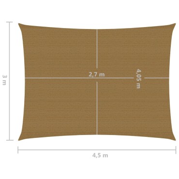 vidaXL Πανί Σκίασης Taupe 3 x 4,5 μ. από HDPE 160 γρ./μ²