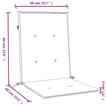 vidaXL Μαξιλάρια Καρέκλας με Πλάτη 6 τεμ. Μπλε 100x50x4 εκ. Ύφασμα