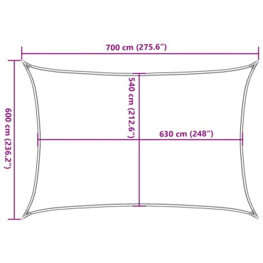 vidaXL Πανί Σκίασης Σκούρο Πράσινο 6 x 7 μ. από HDPE 160 γρ./μ²