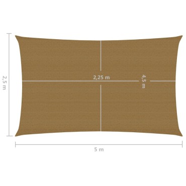 vidaXL Πανί Σκίασης Taupe 2,5 x 5 μ. από HDPE 160 γρ./μ²