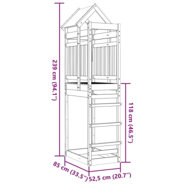 vidaXL Πύργος Παιχνιδιού 85x52,5x239 εκ. Μασίφ Ξύλο Ψευδοτσούγκας