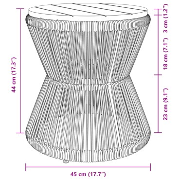 vidaXL Τραπεζάκι Σαλονιού 45x44cm Μασίφ Ακακία/Σιδερένια Βάση 1 τεμ.