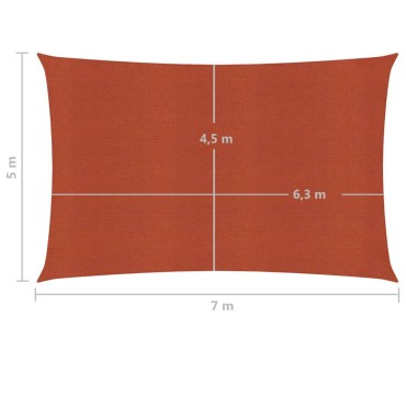 vidaXL Πανί Σκίασης Τερακότα 5 x 7 μ. από HDPE 160 γρ./μ²