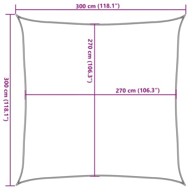 vidaXL Πανί Σκίασης Τερακότα 3 x 3 μ. από HDPE 160 γρ./μ²