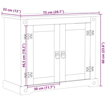 vidaXL Ντουλάπι Μπάνιου Corona 73x33x60cm από Μασίφ Ξύλο Πεύκου 1 τεμ.