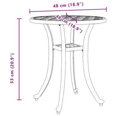 vidaXL Τραπέζι Κήπου Λευκό 48x53cm από Χυτό Αλουμίνιο 1 τεμ.