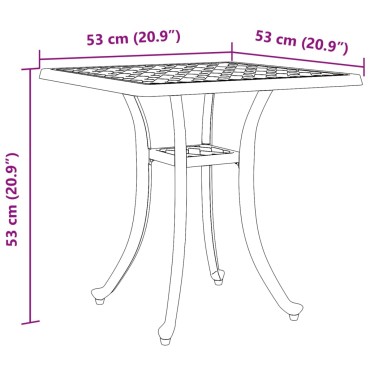 vidaXL Τραπέζι Κήπου Πράσινο 53x53x53cm από Χυτό Αλουμίνιο 1 τεμ.