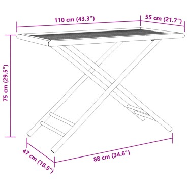 vidaXL Τραπέζι Κήπου Πτυσσόμενο 110x55x75cm από Μπαμπού 1 τεμ.