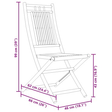 vidaXL Σετ Επίπλων Bistro 3 τεμ. από Μπαμπού 45x45x45cm